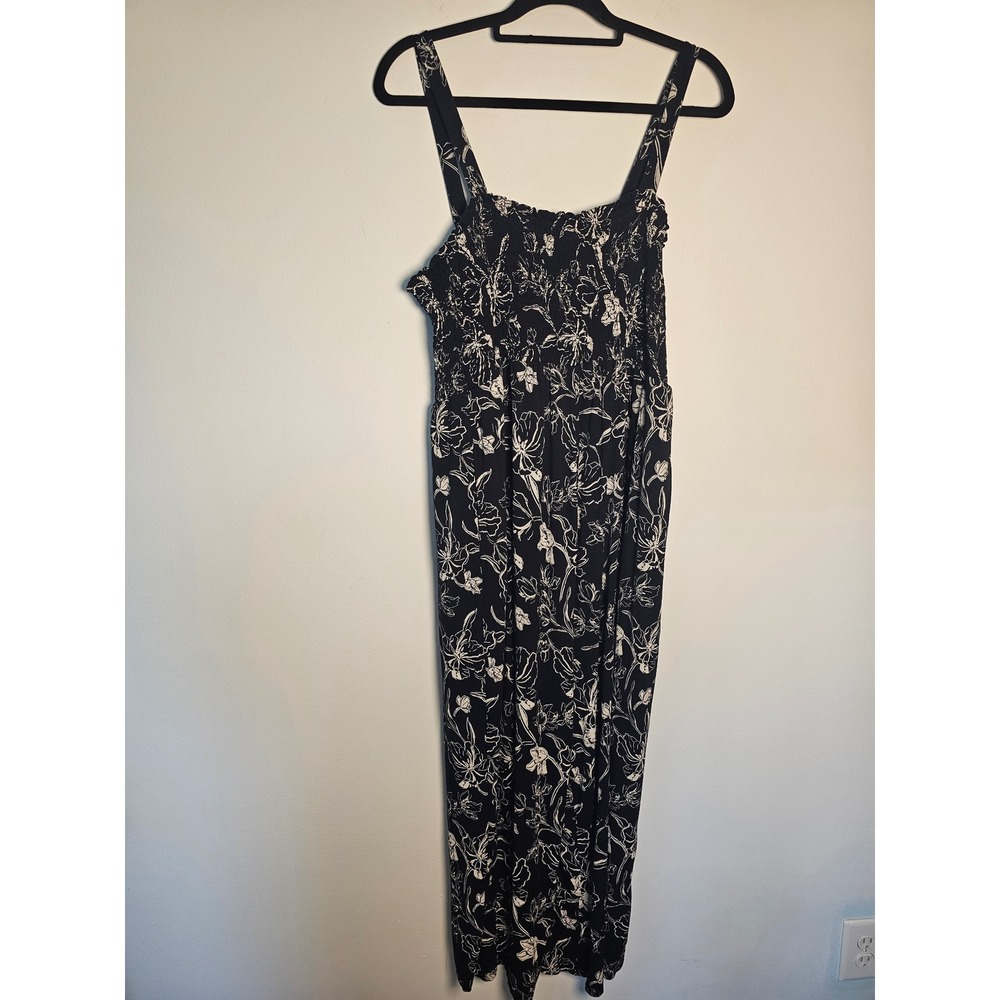 [Boho] Isabel by Ingrid & Isabel Floral Jumpsuit Womens XL  Smocked Wide Leg